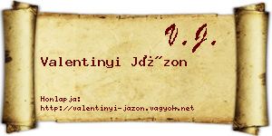 Valentinyi Jázon névjegykártya